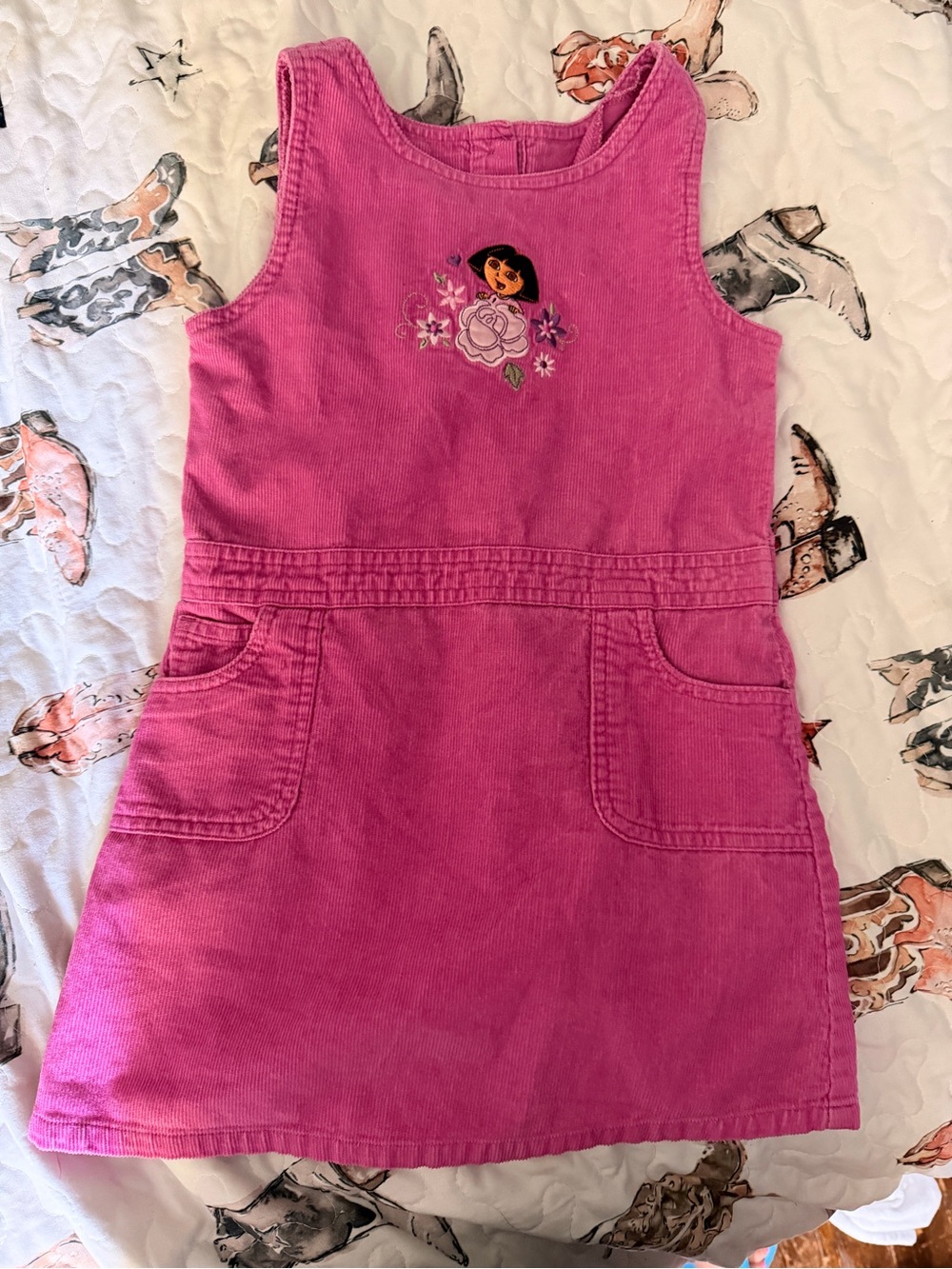 Pink Kids Jumper Dress with DORA